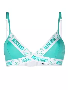 Moschino бюстгальтер с логотипом, зеленый