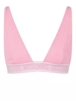 Moschino бюстгальтер с треугольными чашками и логотипом, розовый