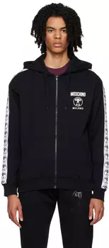 Moschino Черный худи с двойным вопросительным знаком