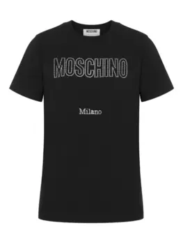 Moschino декорированная футболка, черный