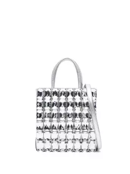 Moschino декорированная сумка-тоут, серебристый