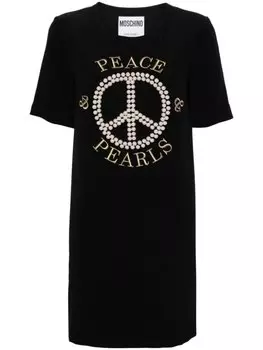 Moschino декорированное платье-рубашка, черный