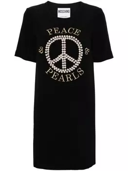 Moschino декорированное платье-рубашка, черный