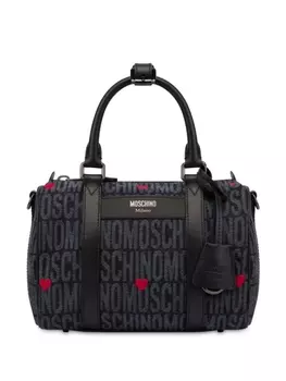 Moschino дорожная сумка с логотипом, черный