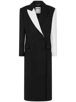 Moschino двубортное пальто в двух тонах, черный