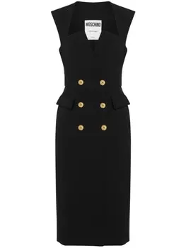 Moschino двубортное платье с запахом, черный