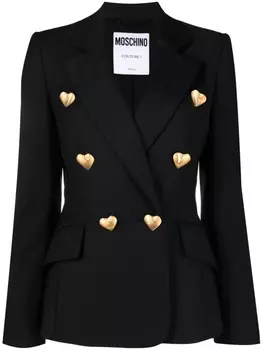 Moschino двубортный блейзер, черный