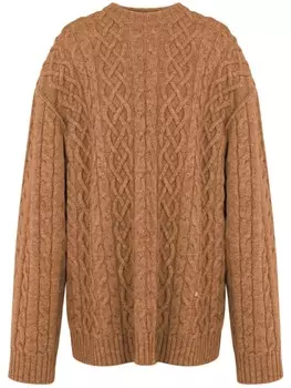 Moschino джемпер из вирджинской шерсти фактурной вязки, коричневый