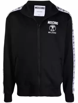 Moschino джемпер на молнии с логотипом, черный