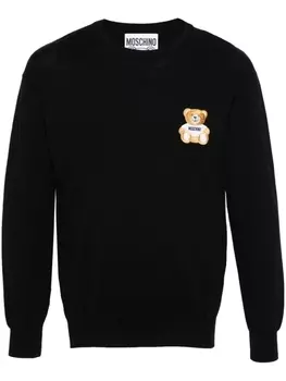 Moschino джемпер с аппликацией Teddy Bear, черный
