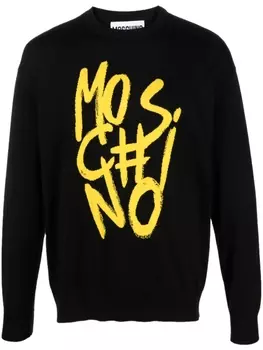 Moschino джемпер с логотипом, черный