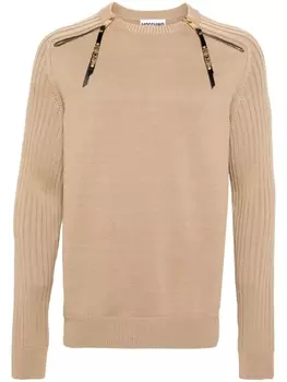 Moschino джемпер с молниями, нейтральный цвет