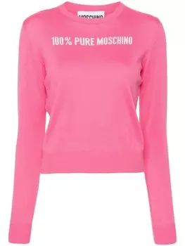 Moschino джемпер с надписью, розовый