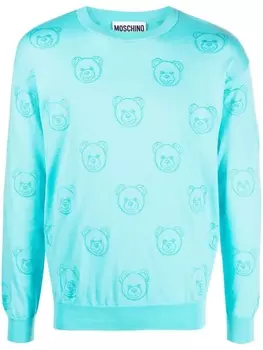 Moschino джемпер с принтом, синий