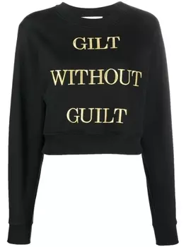 Moschino джемпер с вышивкой, черный