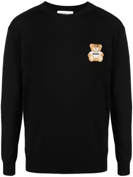 Moschino джемпер Teddy Bear с круглым вырезом, черный