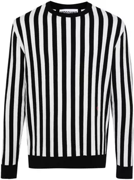 Moschino джемпер в полоску, черный