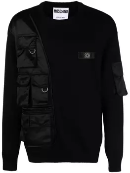 Moschino джемпер в рубчик, черный