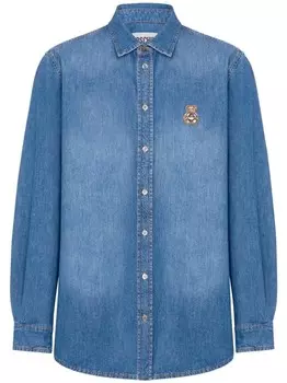 Moschino джинсовая куртка с аппликацией Teddy Bear, синий