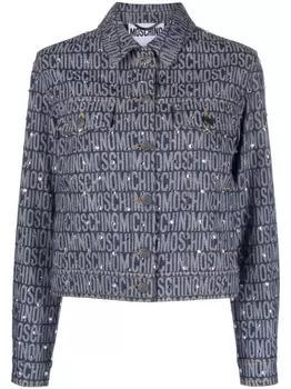 Moschino джинсовая куртка с монограммой, синий