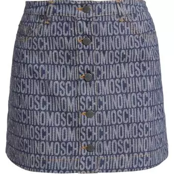 MOSCHINO Джинсовые короткая юбка женская синего цвета