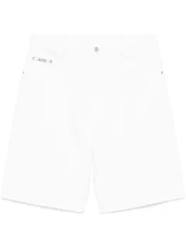 Moschino джинсовые шорты с вышитым логотипом, белый