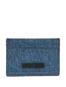 Moschino джинсовый картхолдер с логотипом, синий