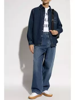 Moschino джинсы из хлопка с широкими штанинами, синий