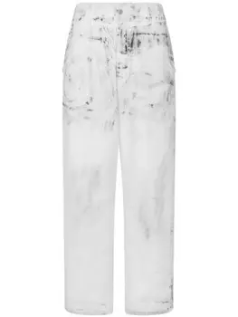 Moschino джинсы с эффектом потертости, белый