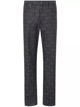 Moschino джинсы средней посадки с логотипом, черный