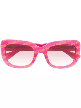 Moschino Eyewear солнцезащитные очки Logomania в оправе 'кошачий глаз', розовый