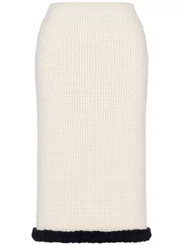 Moschino фактурная юбка из вирджинской шерсти, белый