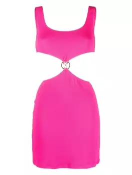 Moschino фактурное пляжное платье с логотипом, розовый
