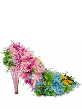 Moschino фактурные туфли-лодочки, зеленый