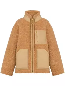 Moschino флисовая куртка с воротником-воронкой, нейтральный цвет