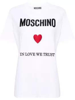 Moschino футболка In Love We Trust, белый