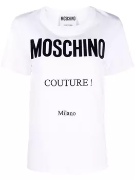 Moschino футболка из органического хлопка с логотипом, белый