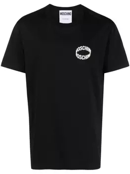 Moschino футболка из органического хлопка с логотипом, черный