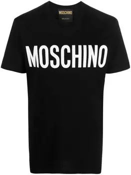 Moschino футболка из органического хлопка с логотипом, черный