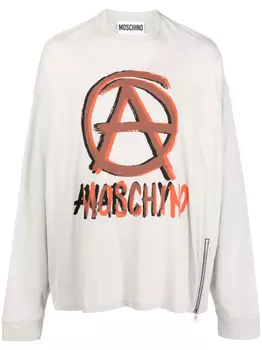 Moschino футболка из органического хлопка с логотипом, серый