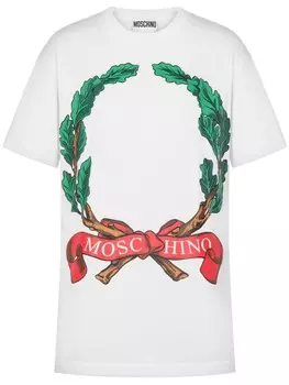 Moschino футболка Laurel Wreath, белый