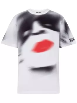 Moschino футболка с графичным принтом, белый
