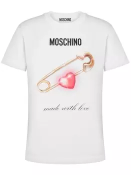 Moschino футболка с графичным принтом, белый