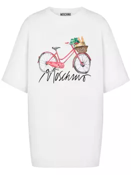 Moschino футболка с графичным принтом, белый