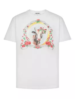 Moschino футболка с графичным принтом, белый