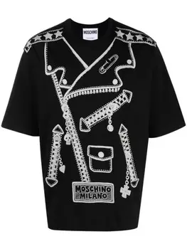 Moschino футболка с графичным принтом, черный