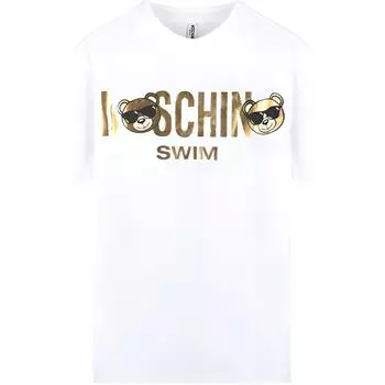 MOSCHINO Футболка с коротким рукавом и логотипом Panda, белая