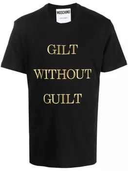 Moschino футболка с короткими рукавами и надписью, черный
