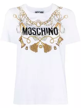 Moschino футболка с логотипом, белый