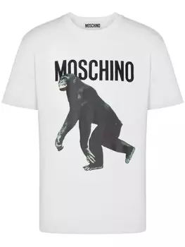 Moschino футболка с логотипом, белый